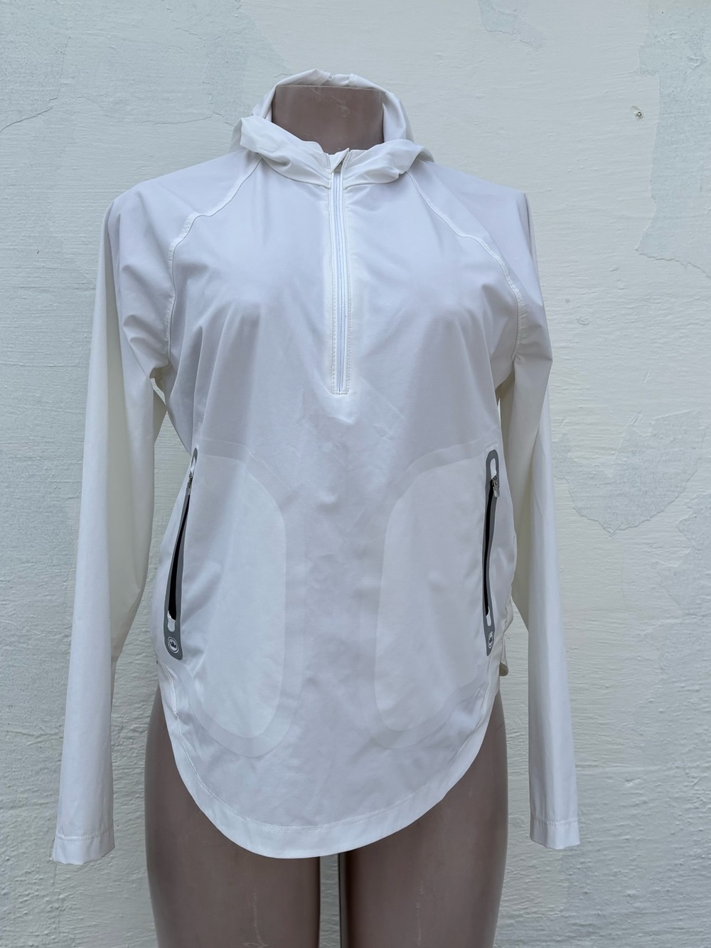 Peter Millar White Hooded Half-Zip Performance Pullover - Picture 1 of 8